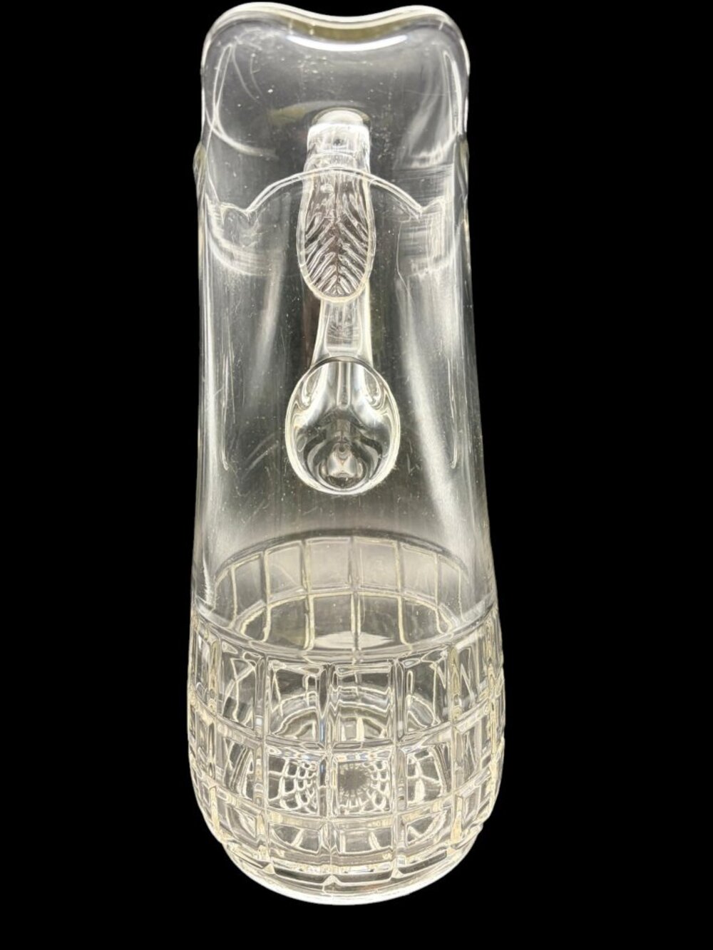 Vintage Imperial Glass "Beaded Block" Clear Glass Water Pitcher – Art Deco 1920s - Picture 3 of 8